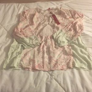 Rose & Thyme multi colored peasant blouse